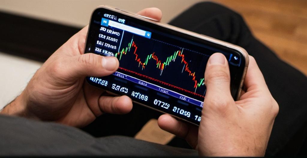 Man trading on his phone